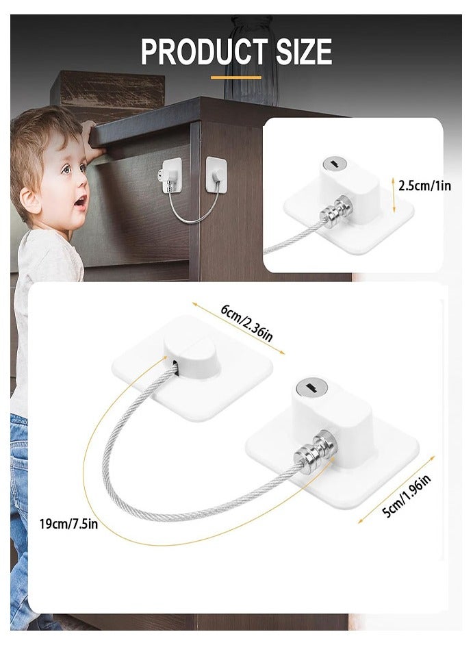Fridge Lock, 1 Pack Refrigerator Lock with Keys Child Proof Fridge Door Lock Freezer Door Lock and Child Safety Cabinet Locks for Cabinets Drawers Refrigerator Oven Toilet - Image 2