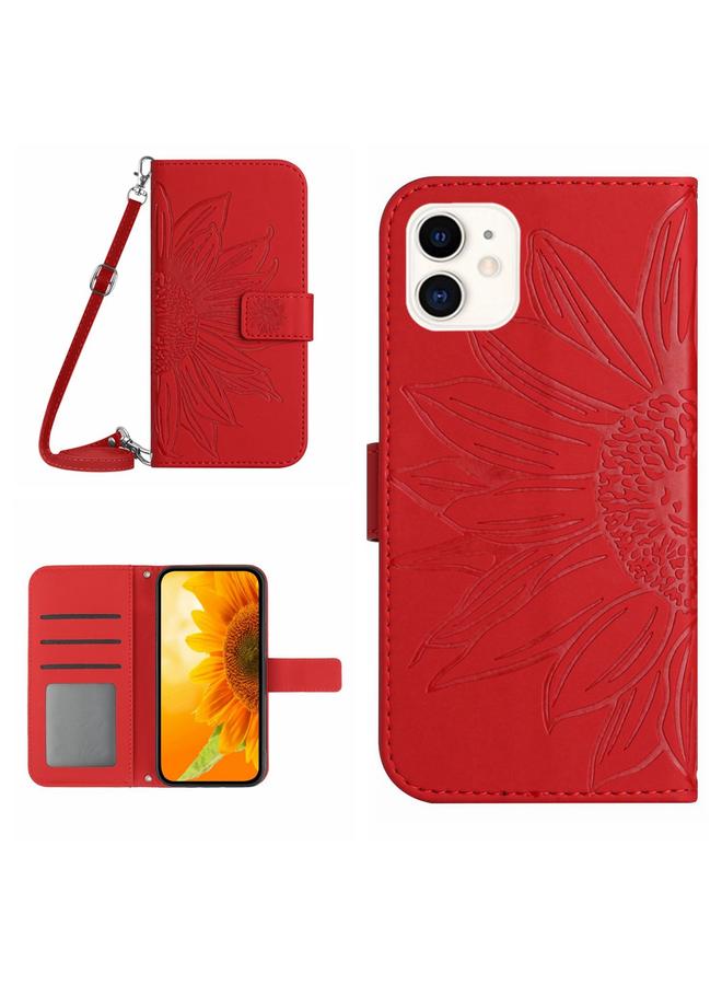 Zaboon Case For iPhone 11 Skin Feel Sun Flower Pattern Flip Leather Phone Case with Lanyard - Image 1