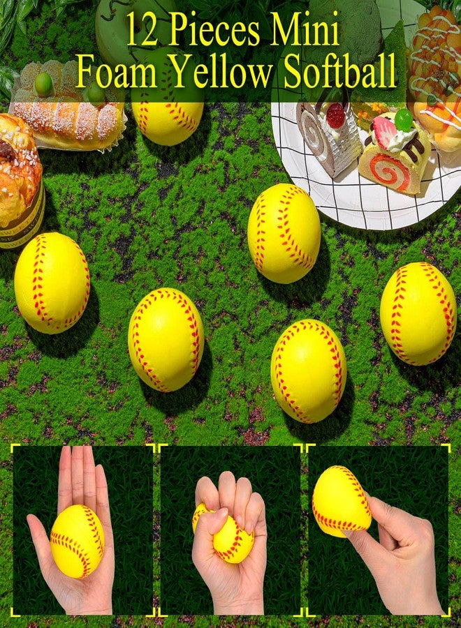 Minatee 12 Pieces Mini Softball Stress Balls, Softball Foam Sports Balls Small Squeeze Anxiety Bulk Toy Ball for Kids Softballs Birthday Party, School Carnival Party Supplies - Image 3