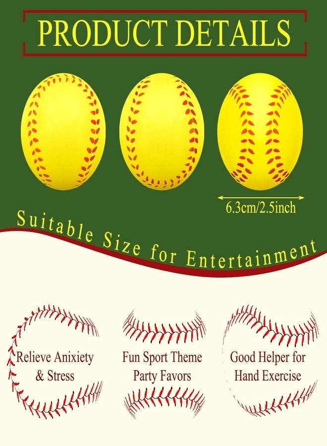 Minatee 12 Pieces Mini Softball Stress Balls, Softball Foam Sports Balls Small Squeeze Anxiety Bulk Toy Ball for Kids Softballs Birthday Party, School Carnival Party Supplies - Image 2