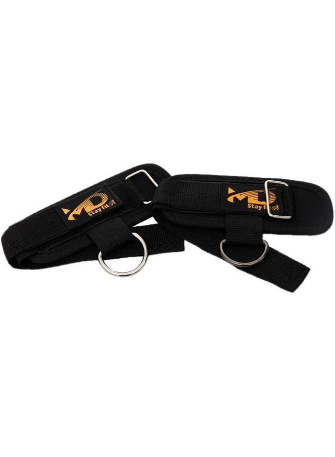 زوج أحزمة رفع أثقال احترافية (Lifting Straps) لدعم المعصم من Stay Fit - أسود - Image 1