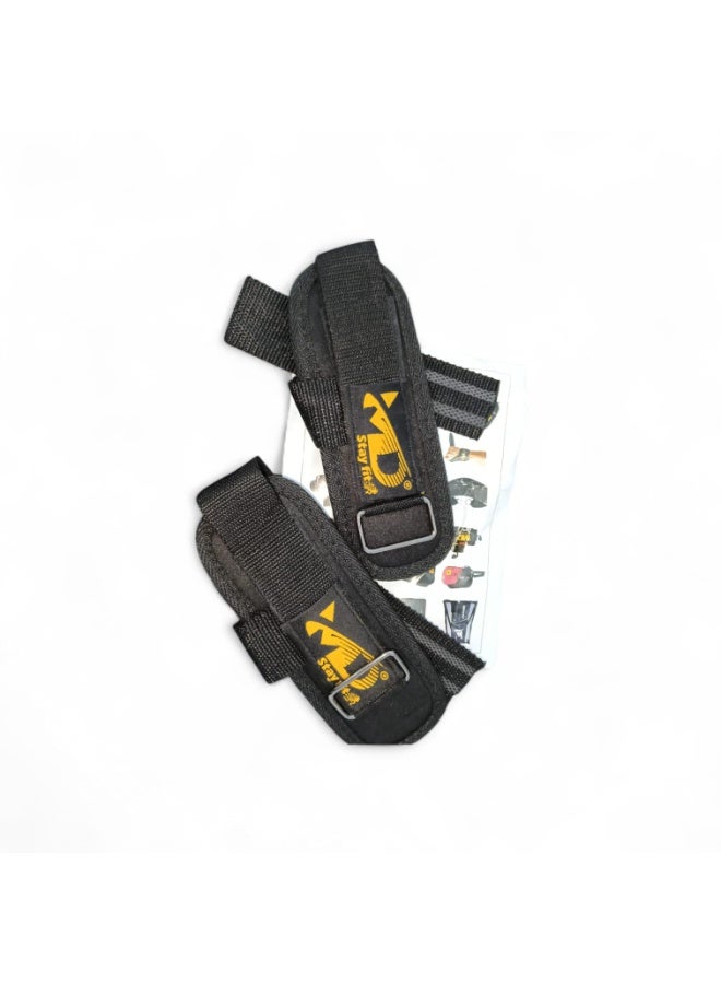 زوج أحزمة رفع أثقال احترافية (Lifting Straps) لدعم المعصم من Stay Fit - أسود - Image 3