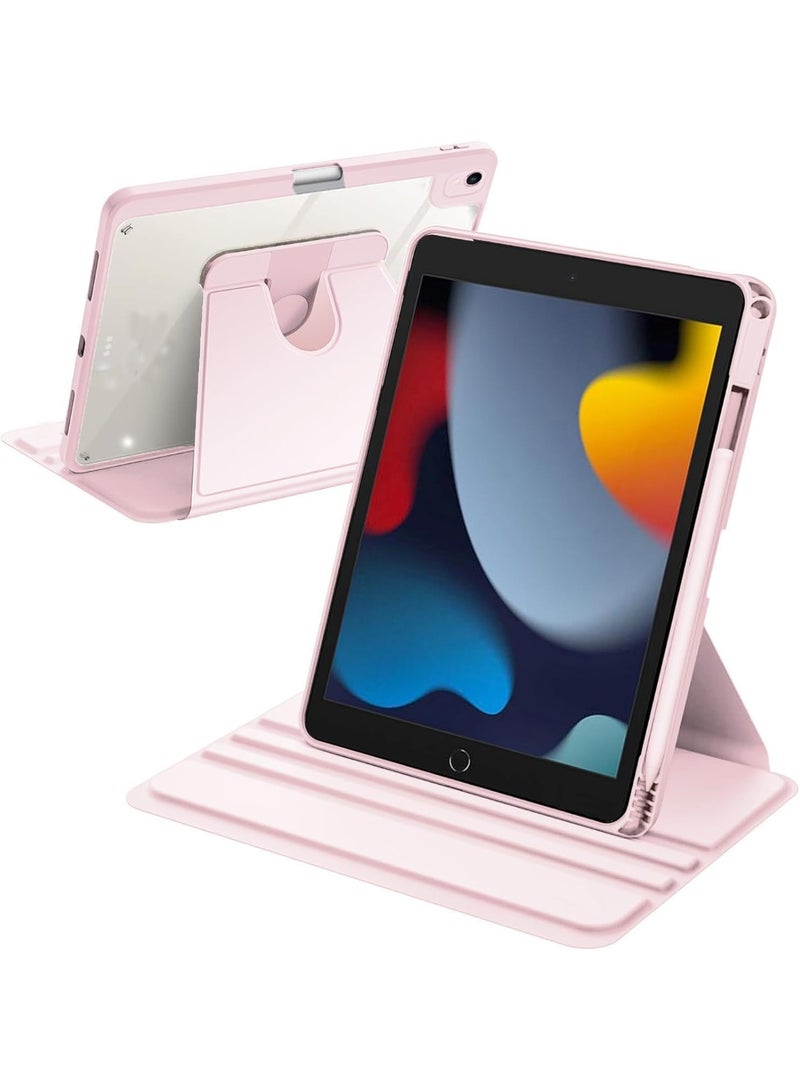 يويو تيك جراب دوار 360 درجة لأجهزة iPad 9 (الجيل التاسع) 2021، وiPad 8 (الجيل الثامن) 2020، وiPad 7 (الجيل السابع) 2019، مقاس 10.2 بوصة، مزود بحامل وزوايا عرض متعددة، وحامل قلم، وغطاء خلفي - أزرق - Image 1