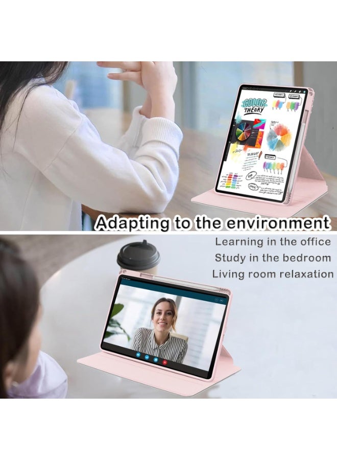 يويو تيك جراب دوار 360 درجة لأجهزة iPad 9 (الجيل التاسع) 2021، وiPad 8 (الجيل الثامن) 2020، وiPad 7 (الجيل السابع) 2019، مقاس 10.2 بوصة، مزود بحامل وزوايا عرض متعددة، وحامل قلم، وغطاء خلفي - أزرق - Image 4