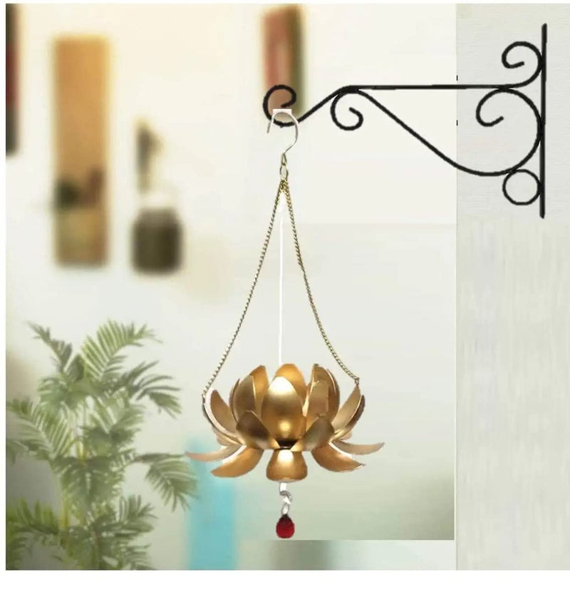 Option Gallery Metal Tea Light Candle Holder Hanging Lotus Pack of 2 - Image 1