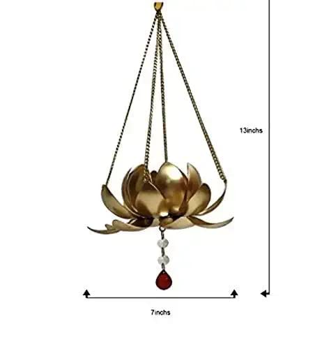 Option Gallery Metal Tea Light Candle Holder Hanging Lotus Pack of 2 - Image 3