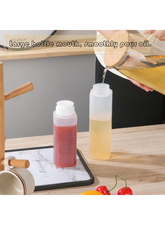 كيلا 6 عبوات زجاجات ضغط التوابل مع صمام سيليكون مقلوب من السيليكون، صلصة حارة مقلوبة، تتبيلة سلطة، عسل، زيت، موزعات شراب، مانعة للتسرب وقابلة لإعادة الاستخدام (200 مل) - Image 3