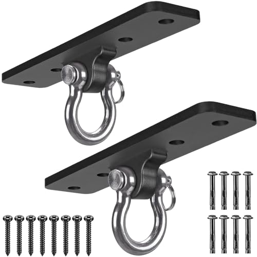 Dolibest Wall Mount Bracket Ceiling Anchor for Home Suspension Training Kit Suspension Straps Gymnastic Rings Yoga Swing Hammock Body Weight Strength Training SystemsBoxing Equipment 2Pcs - Image 1