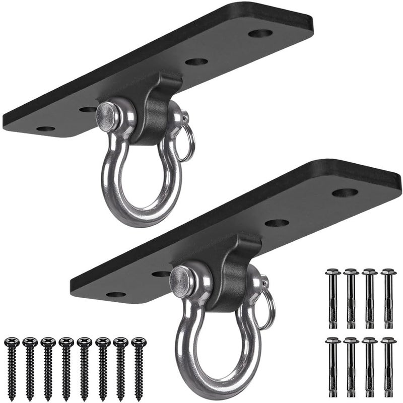 Dolibest Wall Mount Bracket Ceiling Anchor for Home Suspension Training Kit Suspension Straps Gymnastic Rings Yoga Swing Hammock Body Weight Strength Training SystemsBoxing Equipment 2Pcs - Image 2