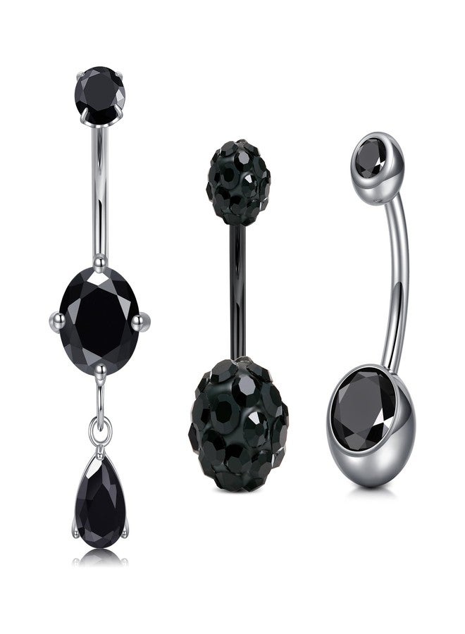 QWALIT حلقة سرة متدلية من كوالت، مصنوعة من الفولاذ الجراحي، مضادة للحساسية، لون أسود، مناسبة للنساء، مثالية للهالوين، بتصميم متدلي على شكل قلب وزهرة، حلقات سرة أنيقة وعصرية للنساء - Image 4