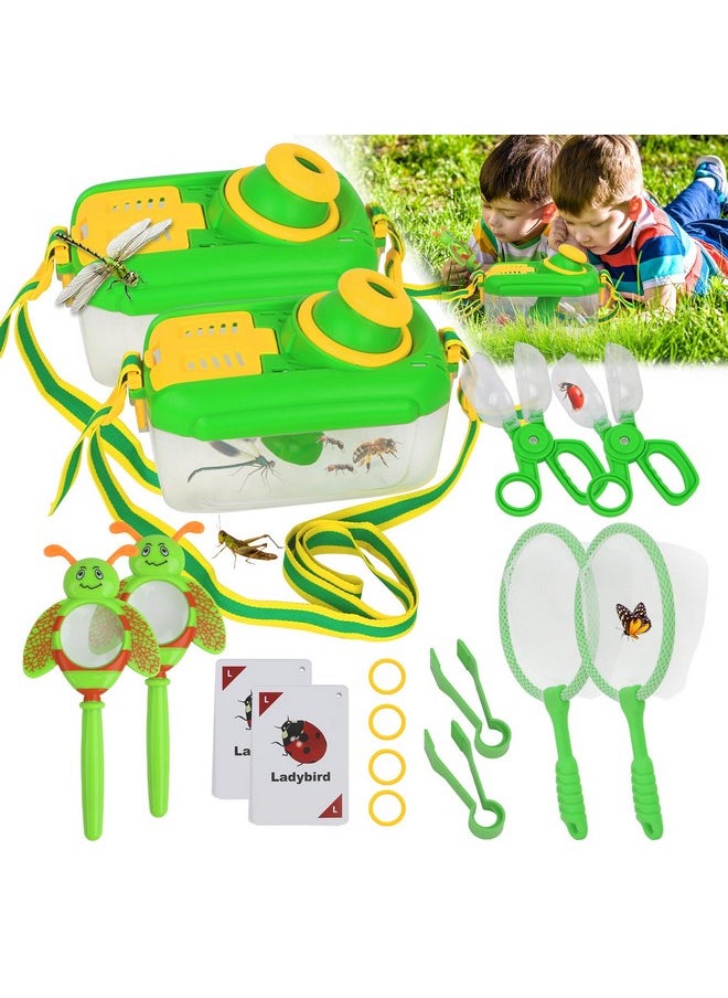 QuadPro - Bug Catcher Kit For Kids - 2 Sets, Bug Catching Kit Includes Butterfly Net, Tweezers, Insect Clamp, Magnifying Glass & Learning Cards, Outdoor Toys For Children Ages 3-8 (Special Edition) - Image 1