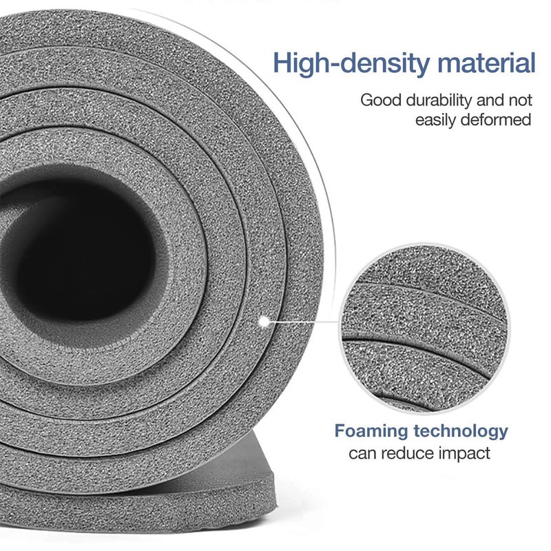 Gruper Thick Yoga Mat Non Slip, Large Size 72" L x 32" W x 0.6" TH, Premium Exercise & Fitness Mat with Carrying Strap and Bag, Workout Mats for Home (Grey, 0.6 * 32 * 72 Inches) - Image 4