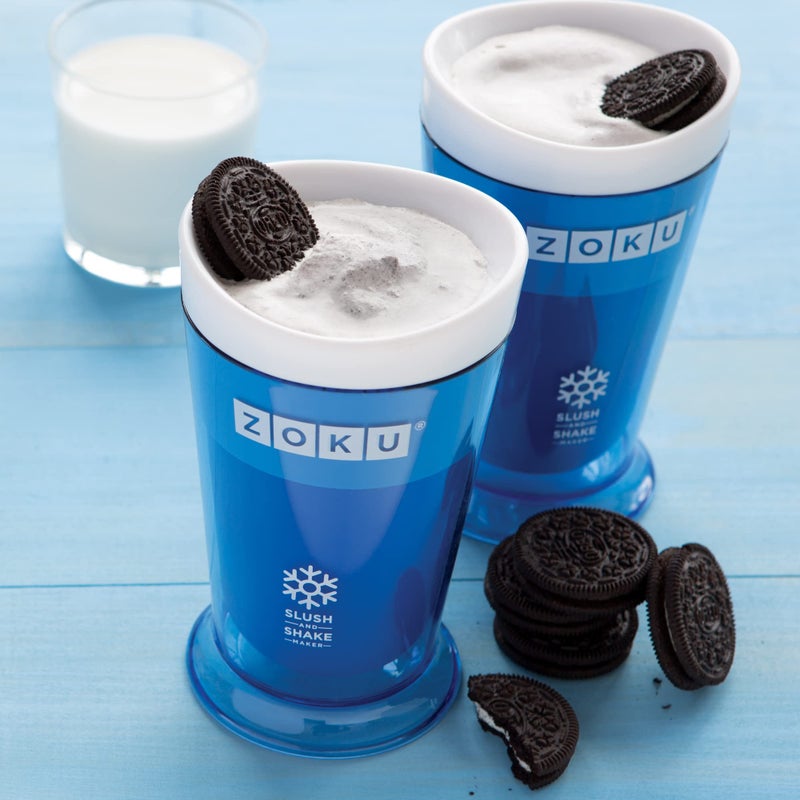 ZOKU Original Slush and Shake Maker, Slushy Cup 2 Pack for Quick Frozen Homemade Single-Serving Slushies, Fruit Smoothies, and Milkshakes in Minutes, BPA-free, Red/Blue Set of 2 - Image 4