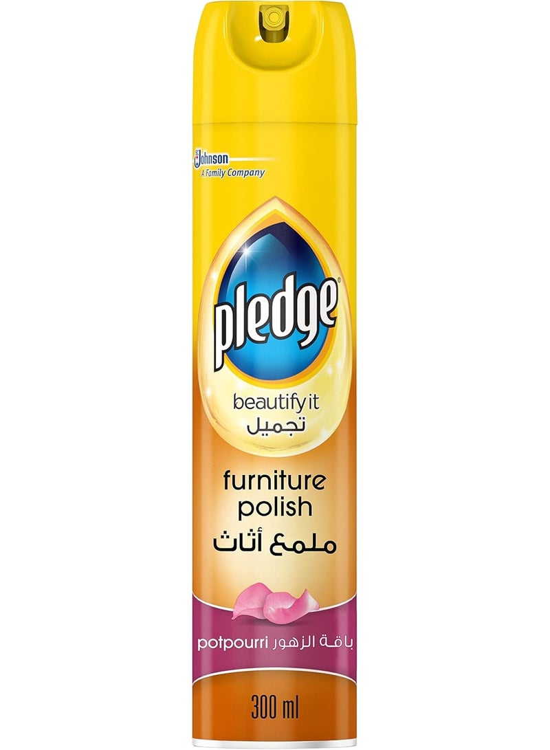 Pledge Beautify It Furniture Polish Spray, Potpourri Scent, 300ml - Image 1