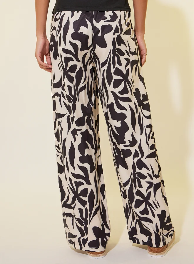 Take Two Abstract Printed Elasticated Waistband Loose Fit Pants