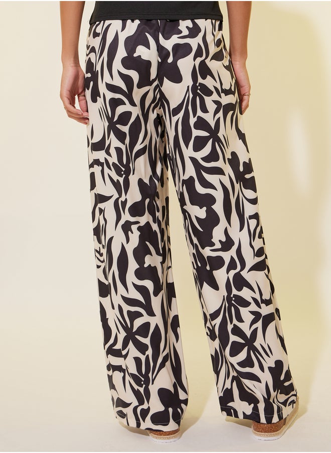 Take Two Abstract Printed Elasticated Waistband Loose Fit Pants  - Image 4