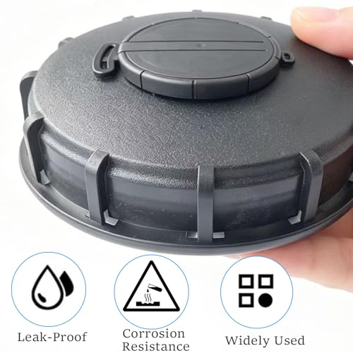 MDDEYEMEFO IBC Tote Lid Cover with Gasket, 6.5" IBC Tank Leak-Proof Design Water Liquid Tank Cap with Vent Hole for Chemical, Food, Industries Storage, Black - Image 3