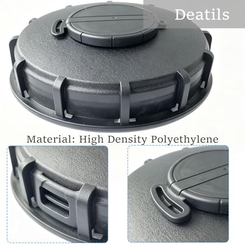 MDDEYEMEFO IBC Tote Lid Cover with Gasket, 6.5" IBC Tank Leak-Proof Design Water Liquid Tank Cap with Vent Hole for Chemical, Food, Industries Storage, Black - Image 5