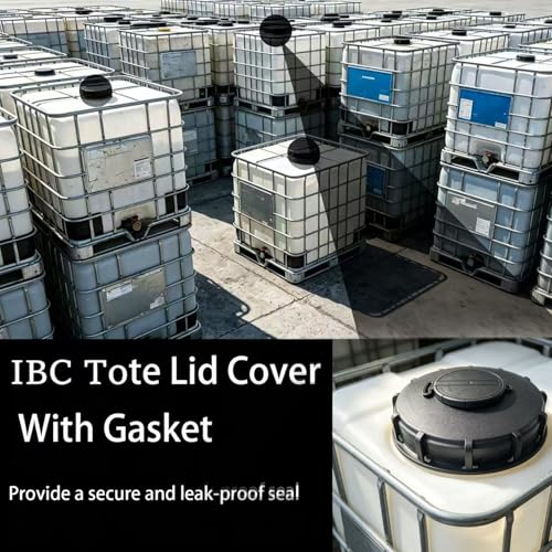 MDDEYEMEFO IBC Tote Lid Cover with Gasket, 6.5" IBC Tank Leak-Proof Design Water Liquid Tank Cap with Vent Hole for Chemical, Food, Industries Storage, Black - Image 2