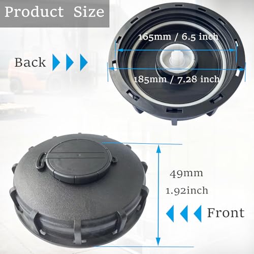 MDDEYEMEFO IBC Tote Lid Cover with Gasket, 6.5" IBC Tank Leak-Proof Design Water Liquid Tank Cap with Vent Hole for Chemical, Food, Industries Storage, Black - Image 4