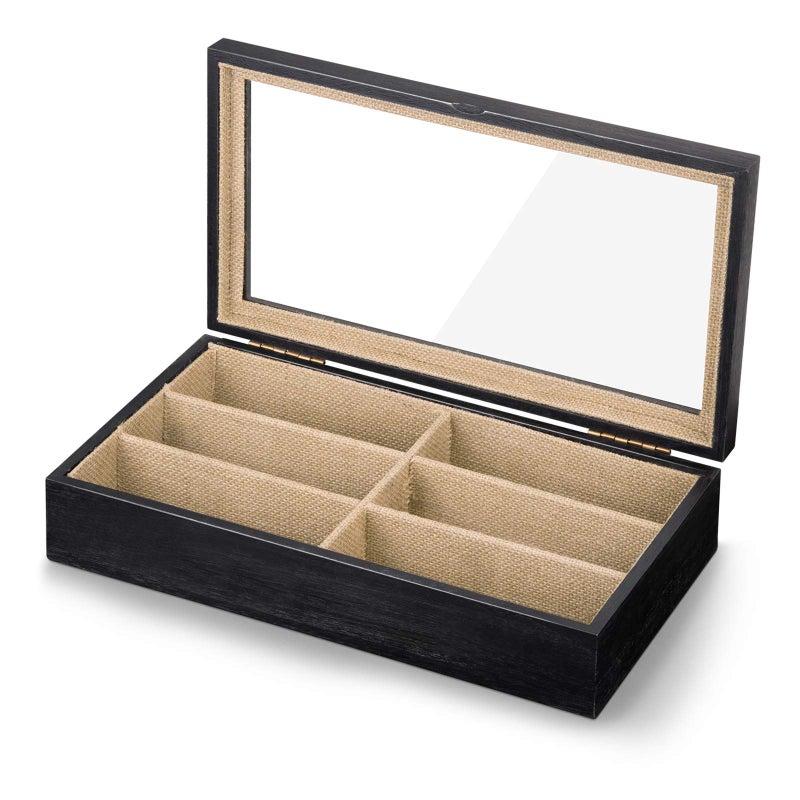 SRIWATANA SRIWATANA Sunglasses Organizer Box 6 Slot Eyeglasses Display Case Storage for Women Men Gifts for Loved One Weathered Black 