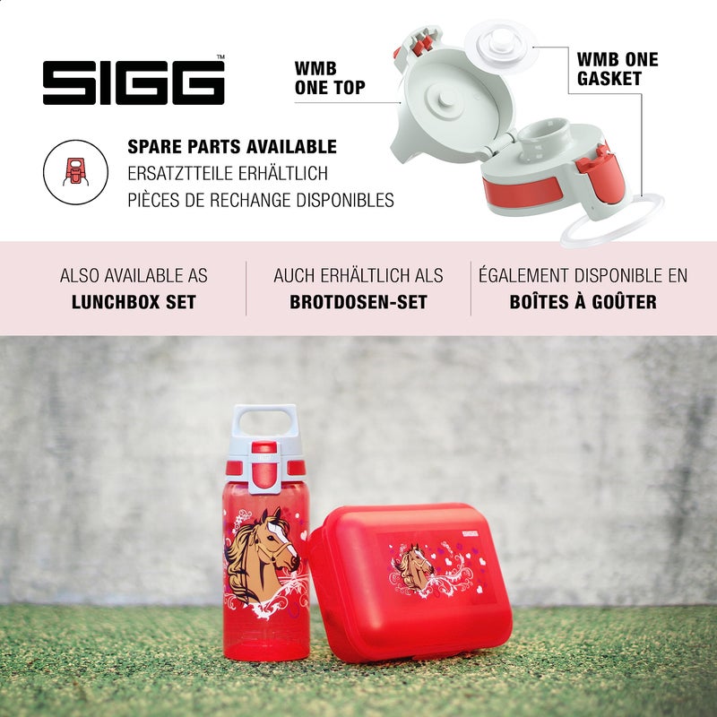 SIGG - Kids Water Bottle - Viva One Horses - Suitable For Carbonated Beverages - Leakproof - Dishwasher Safe - BPA Free - Sports & Bike - Red - 17 Oz - Image 4