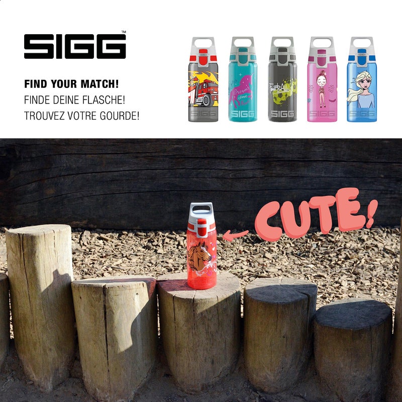 SIGG - Kids Water Bottle - Viva One Horses - Suitable For Carbonated Beverages - Leakproof - Dishwasher Safe - BPA Free - Sports & Bike - Red - 17 Oz - Image 5