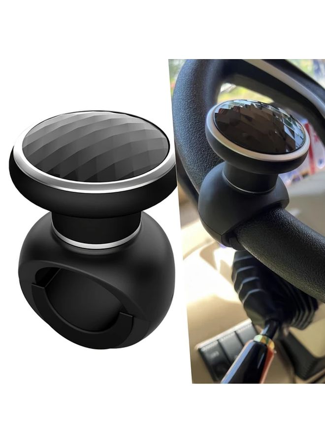 Black Silicone Car Steering Wheel Booster Effortless Turning Assist 1pc - Image 1