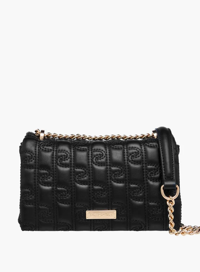 Paprika Embossed Crossbody Bag with Chain Strap