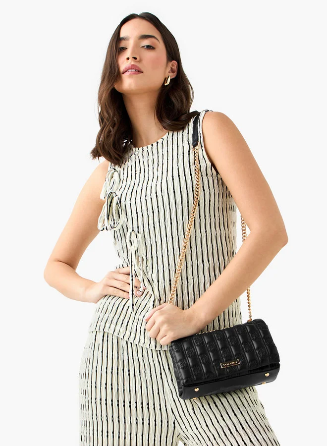 Paprika Embossed Crossbody Bag with Chain Strap