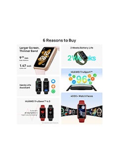 PROMASS HUAWEI Band 7 Smartwatch Health and Fitness Tracker, Slim bezel less screen, Graphite Black, 55029045, Small  - Image 3