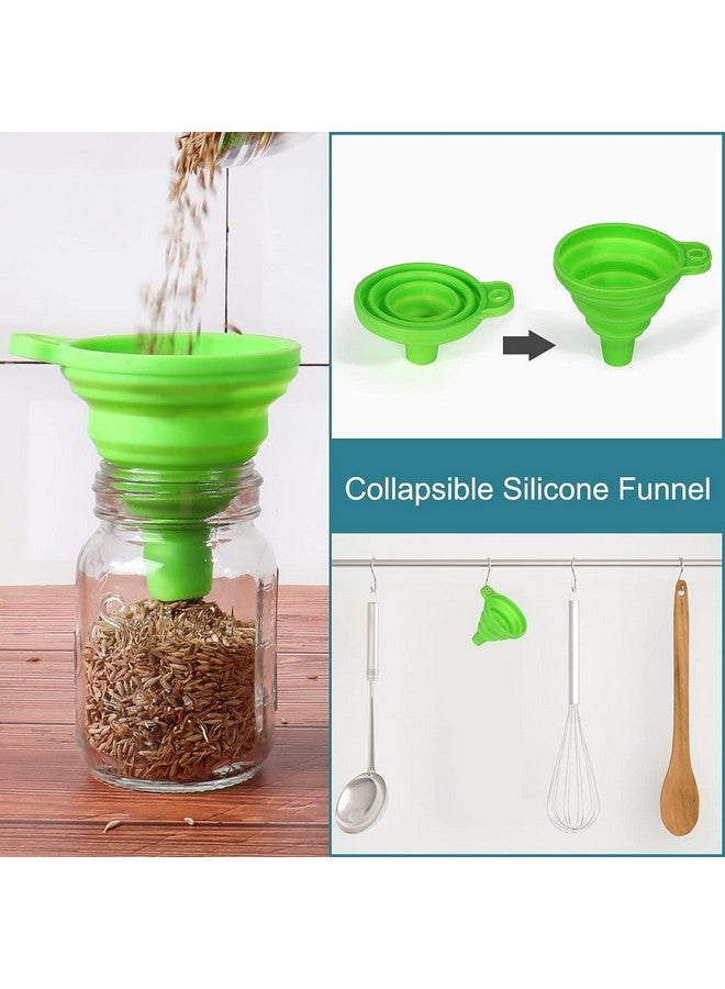 CycleMore 30 Pack 4oz Glass Mason Spice Jars, Round Spice Containers with Silver Metal Caps and Pour/Sift Shaker Lids-80pcs Labels,1 Silicone Collapsible Funnel,1 Brush and 1pcs Pen Included - Image 4