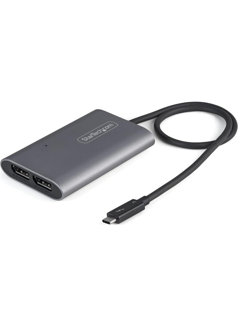 StarTech StarTechcom Thunderbolt 3 to Dual DisplayPort Adapter DP 14  Dual 4K 60Hz or Single 8K5K Thunderbolt 3 to DP Adapter  TB3 to 2x DisplayPort Monitor Video Display Adapter  MacWindows TB32DP14  - Image 1