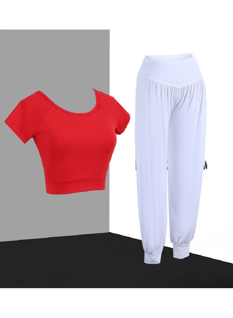 Loquat Summer Yoga Suit Women's Blouse Open Navel Tight Gym Sports Suit 