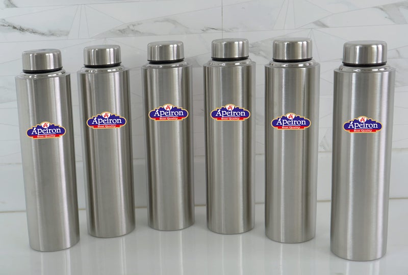 Apeiron Stainless Steel Fridge Bottle | 1000ml | Silver | Leak Proof (Pack of 6) - Image 5