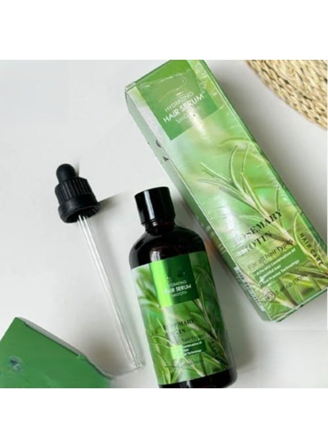 Hydrating Hair Serum Rosemary & Biotin 100ml | Unisex Frizz Control | Smooth Shiny Hair Finish - Image 2