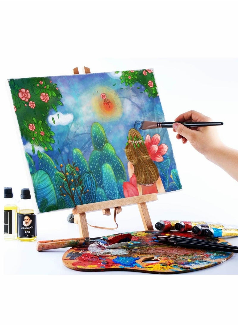 Generic - Artist Paint Brush Set of 12 for Watercolor Acrylic Gouache Oil And Tempera Painting Multi Functional Special Shaped Brush Suit Short Pole Flat Peak Nylon Brush Acrylic Art Painting Brush Set - Image 1