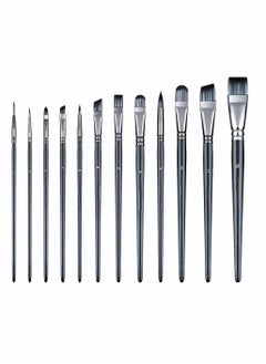 Artist Paint Brush Set of 12 for Watercolor Acrylic Gouache Oil And Tempera Painting Multi Functional Special Shaped Brush Suit Short Pole Flat Peak Nylon Brush Acrylic Art Painting Brush Set