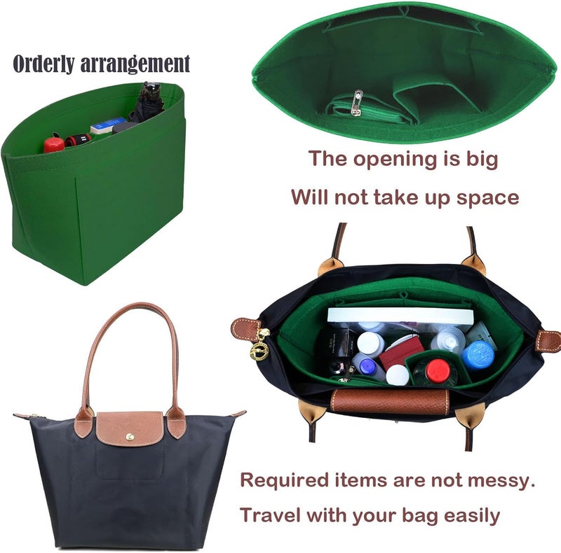 Lckaey منظّم محفظة Lckaey إدراج لـ Longchamp Le Pliage حقائب يد - أخضر - Image 3
