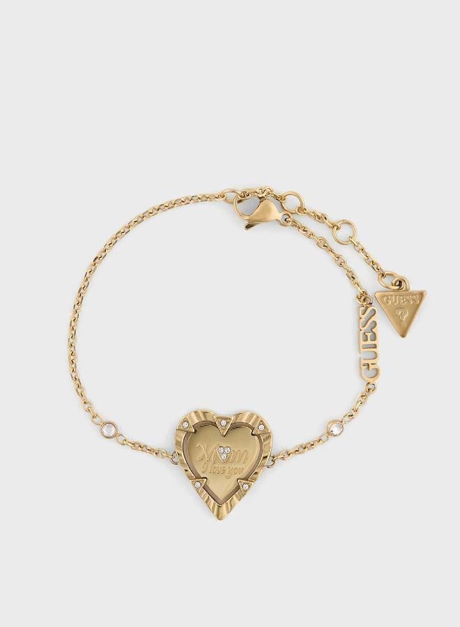 GUESS Heart Chakra Rose Quartz Bracelet - Image 1