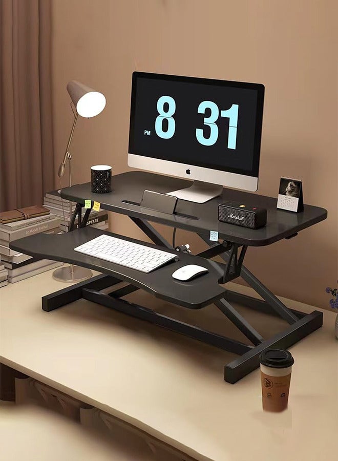 RATSAW Height Adjustable Standing Desk 32” Wide Sit to Stand Converter Stand Up Desk Tabletop Workstation for Dual Monitor Riser - Image 1