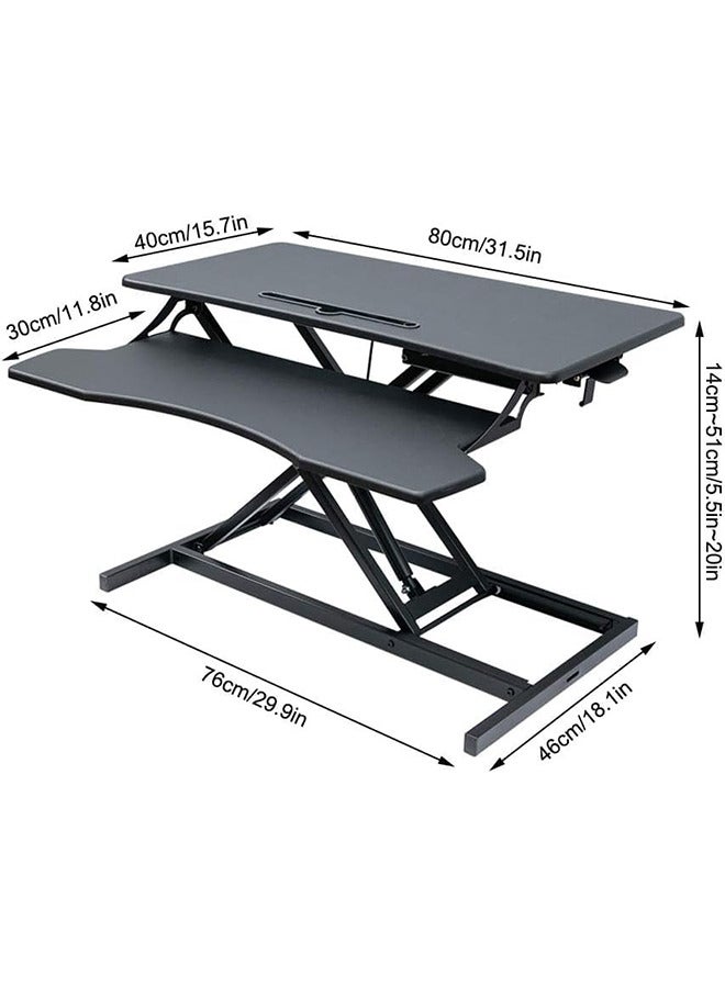 RATSAW Height Adjustable Standing Desk 32” Wide Sit to Stand Converter Stand Up Desk Tabletop Workstation for Dual Monitor Riser - Image 2