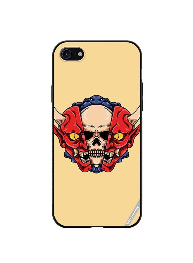 VR CREATIVE Protective Case Cover For Apple iPhone SE (2022) Skull Inside Demon Oni Mask Design Multicolour - Image 1