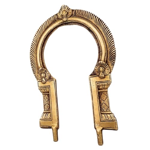 Bhunes Traditional Brass Prabhavali Small for Home Temple Decor – Deity Arch Frame, Wall Hanging, Pooja Backdrop, Aura Halo for Idols, Gold, 7 Inch, 1 Piece - Image 3