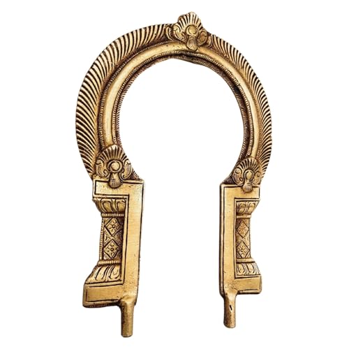 Bhunes Traditional Brass Prabhavali Small for Home Temple Decor – Deity Arch Frame, Wall Hanging, Pooja Backdrop, Aura Halo for Idols, Gold, 7 Inch, 1 Piece - Image 4