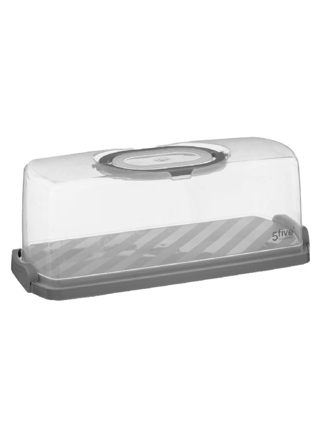 Five Simply Smart Polypropylene Transportable Cake Box Grey and Clear 36 x 16 cm 189340 - Image 2