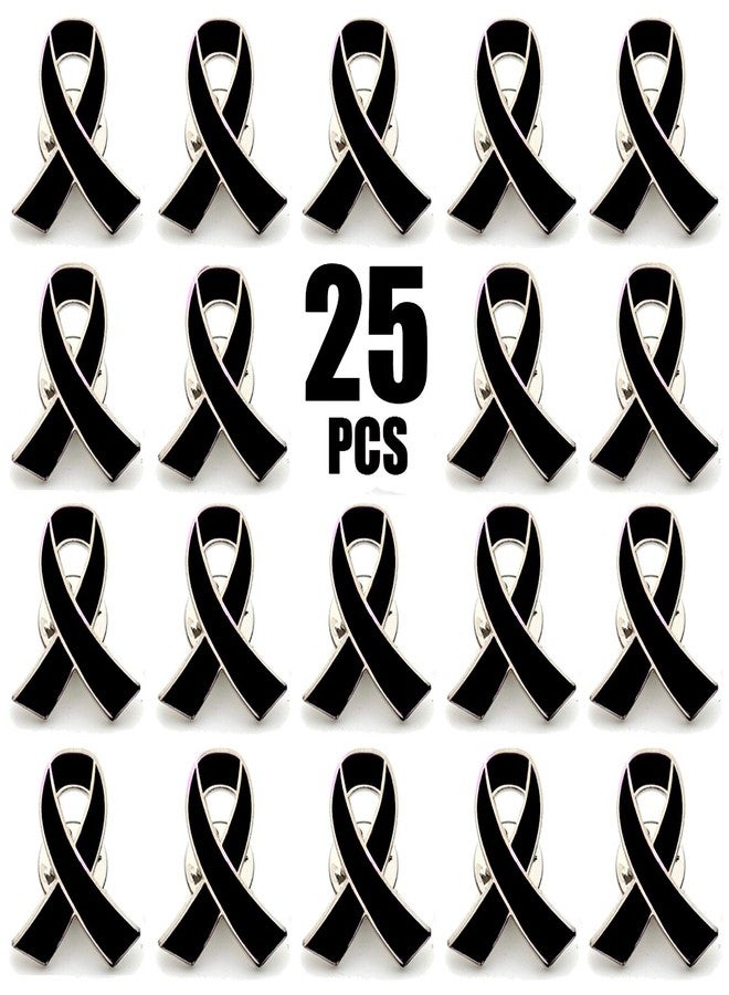 Alodidae 25 Pack Black Awareness Ribbon Enamel Lapel Pin - Image 1