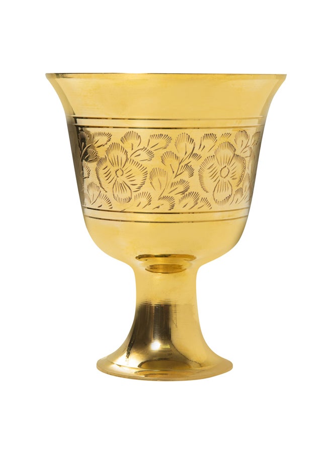 AL SANIDI Heritage copper mortar, Gold, 12x 14.1 Cm  - Image 2