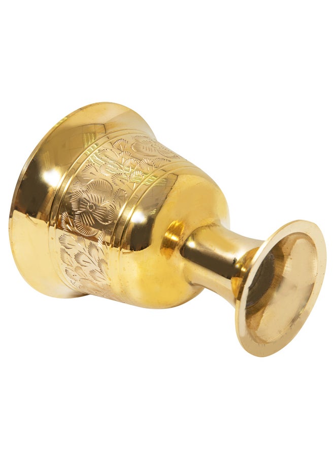 AL SANIDI Heritage copper mortar, Gold, 12x 14.1 Cm  - Image 4