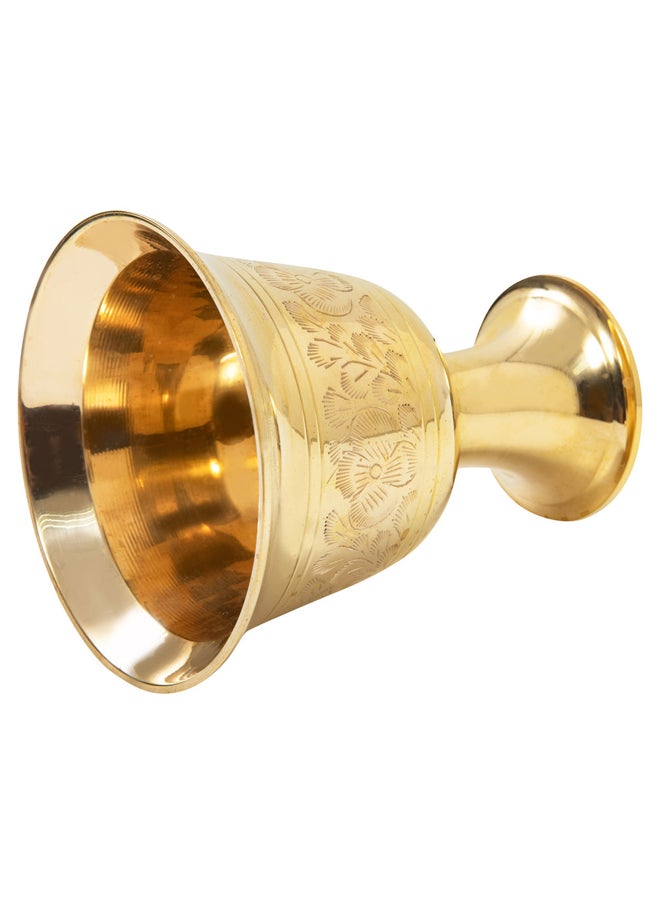 AL SANIDI Heritage copper mortar, Gold, 12x 14.1 Cm  - Image 3